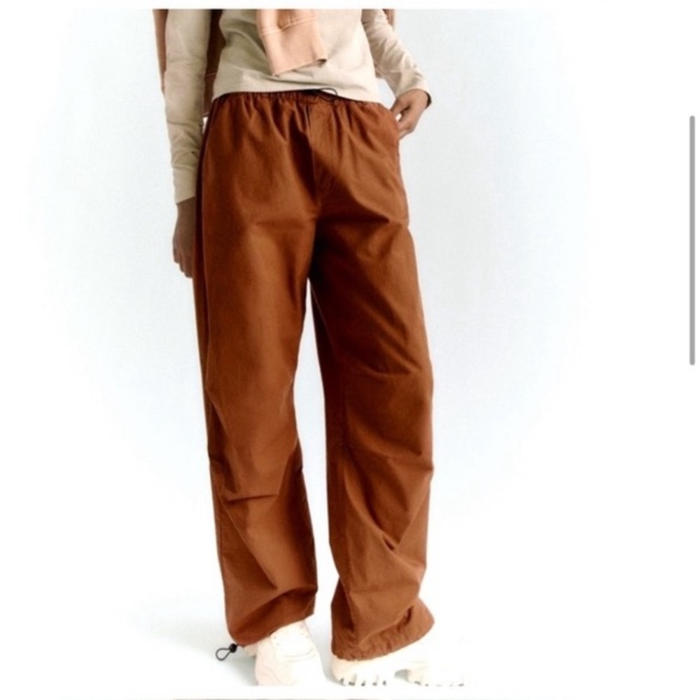 Zara Brick Brown Parachute Pants